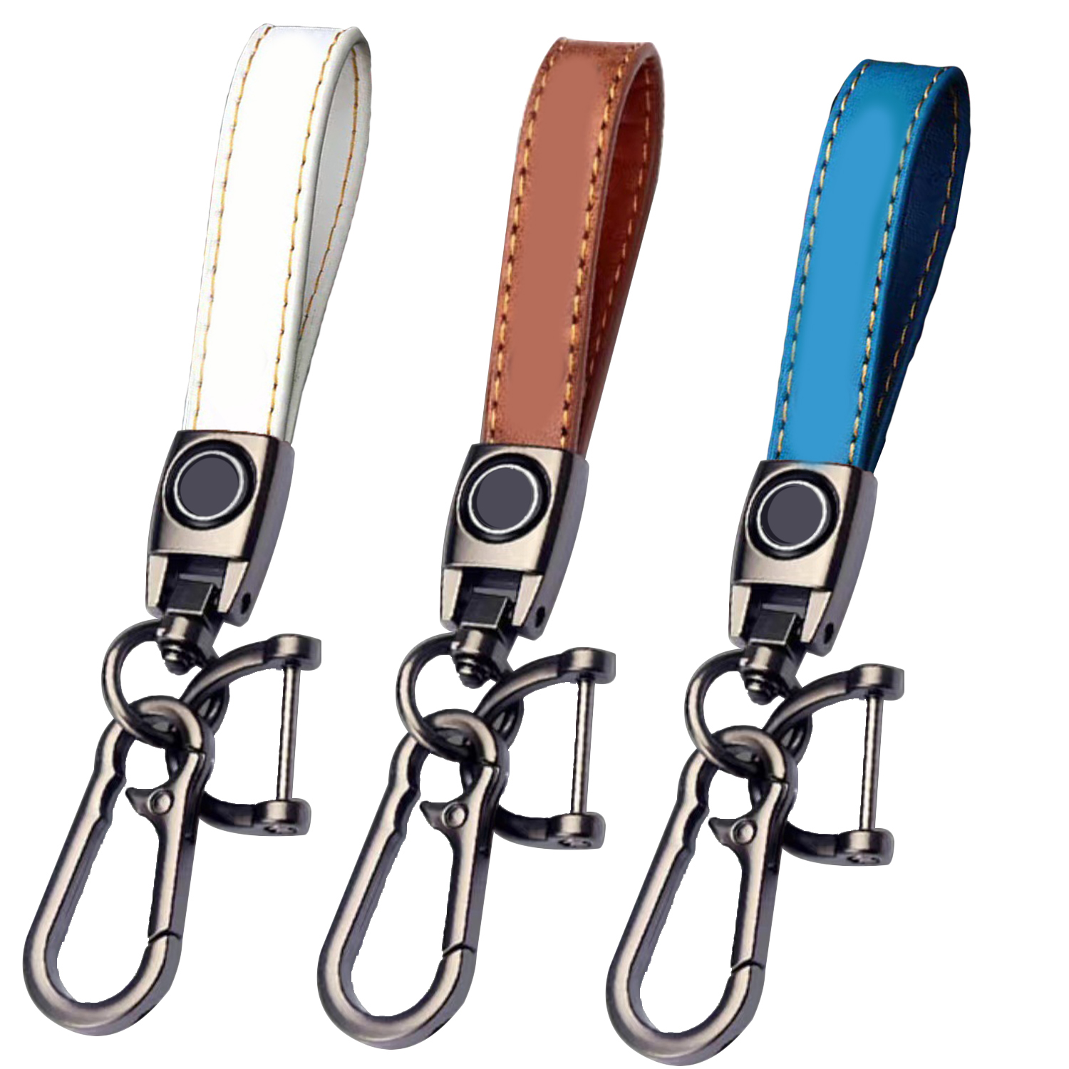 Custom Logo Slender leather car keychain