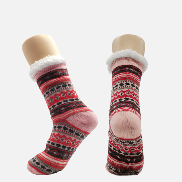 Plush non slip floor socks