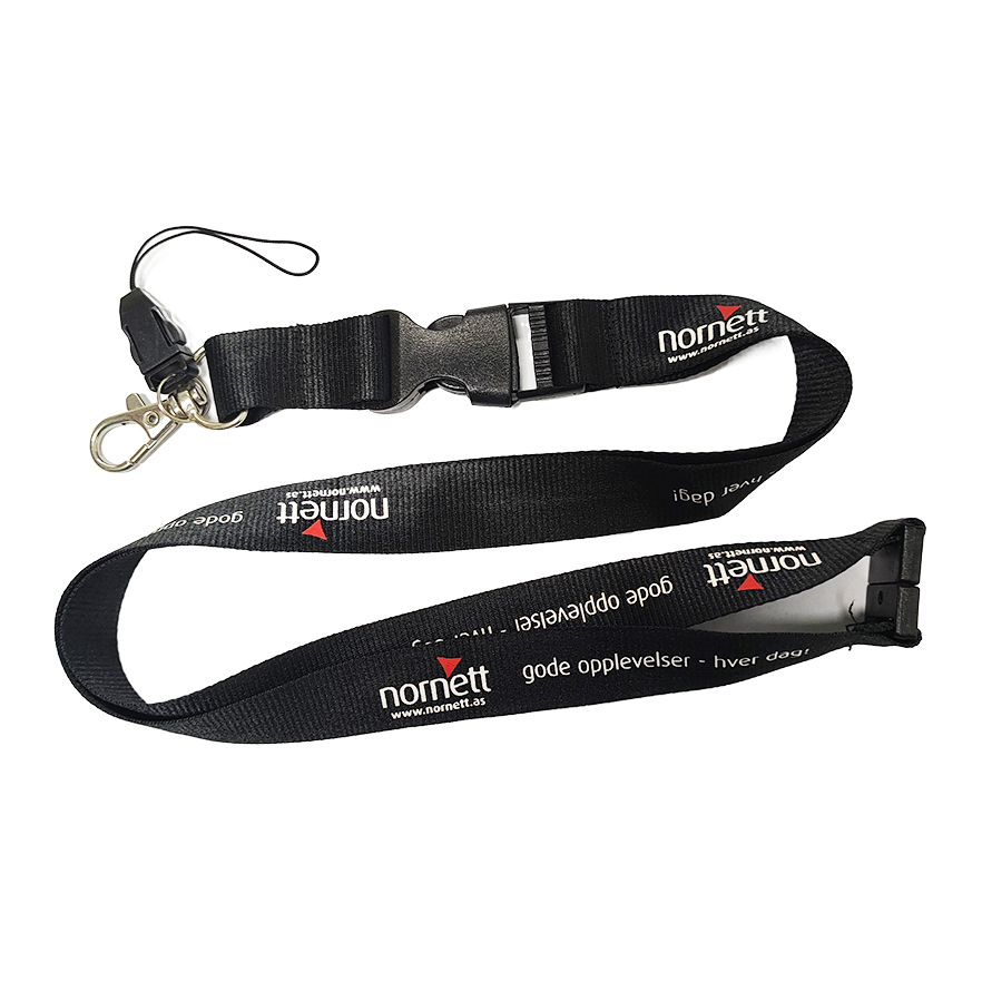 Silk Screen Custom Printed Lanyard Metal Hook Attachment 