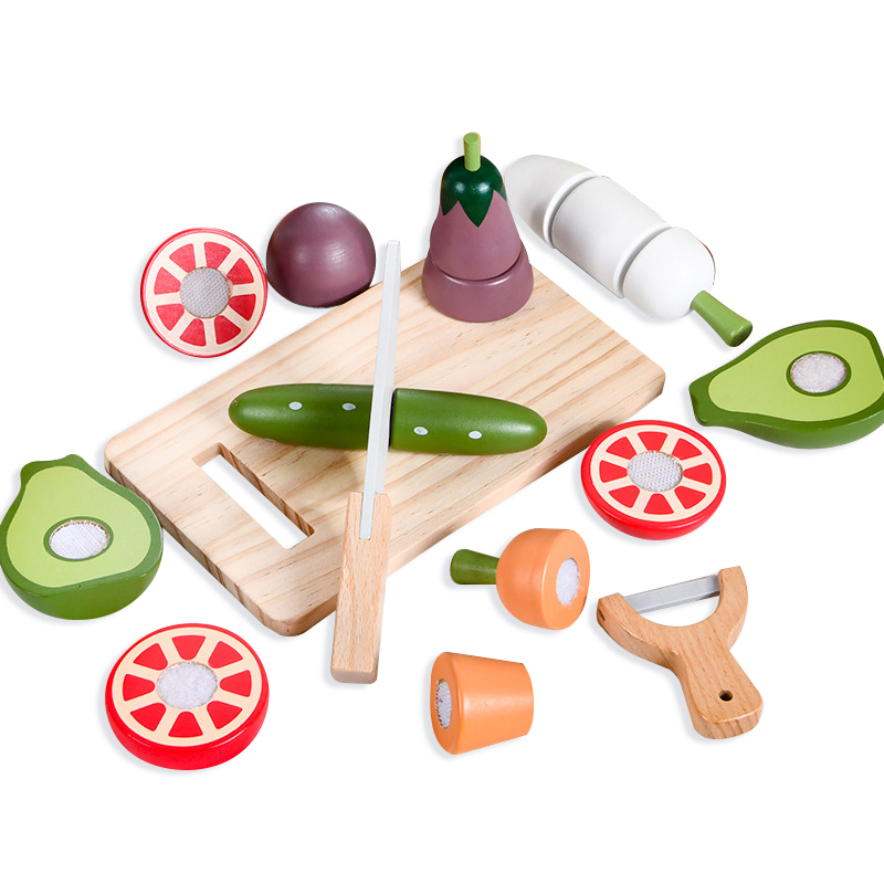 Kids Magnetic Wooden Fruits And Vegetables Cutting Toy 