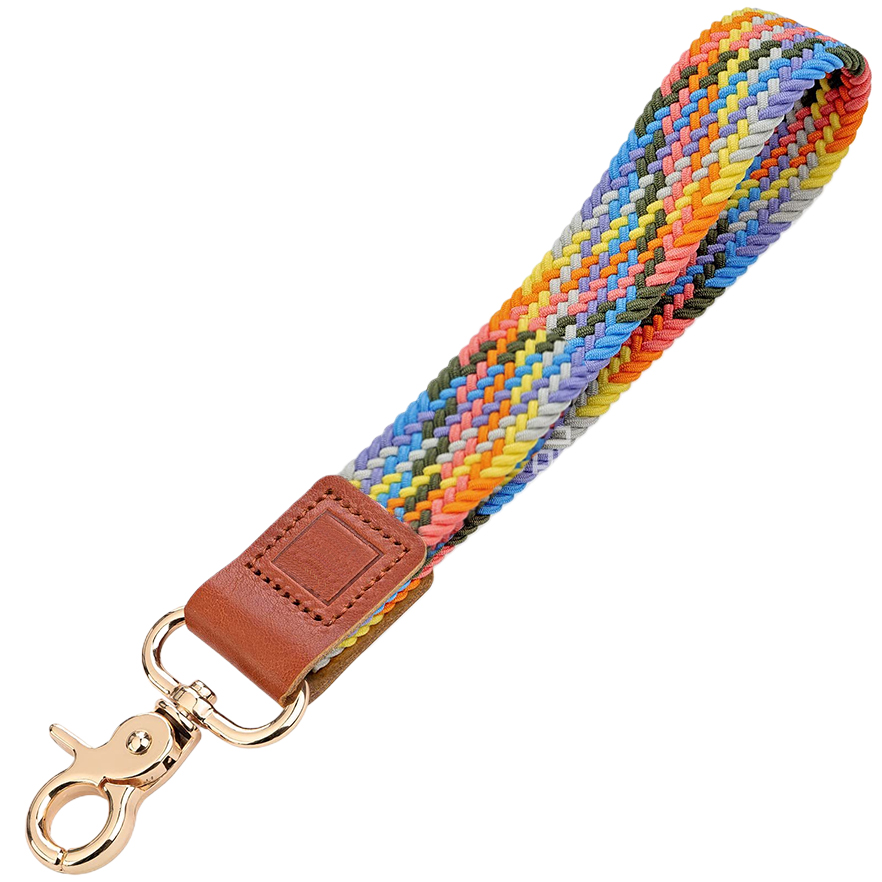  Elastic Cord Braided Keychain with Lobster Clasp