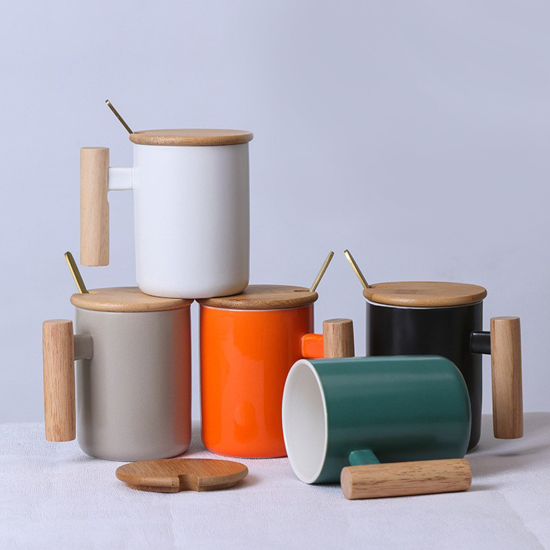  wooden handle Ceramic mug