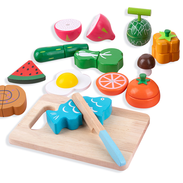 Kids Magnetic Wooden Fruits And Vegetables Cutting Toy 