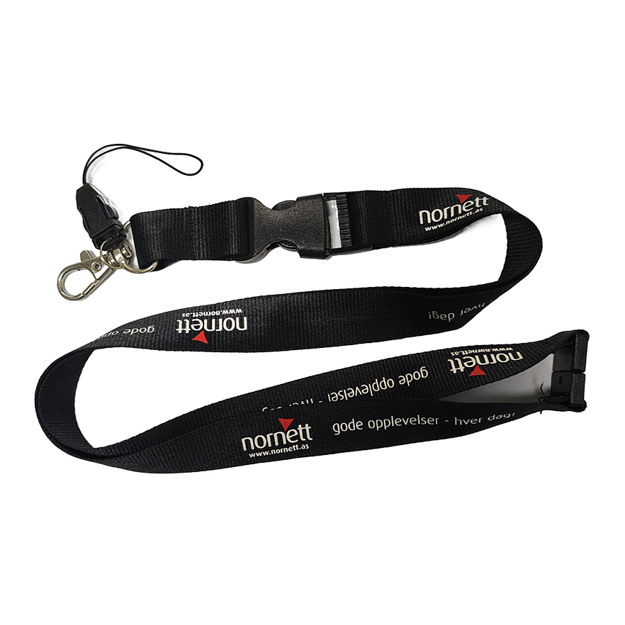 Silk Screen Custom Printed Lanyard Metal Hook Attachment 