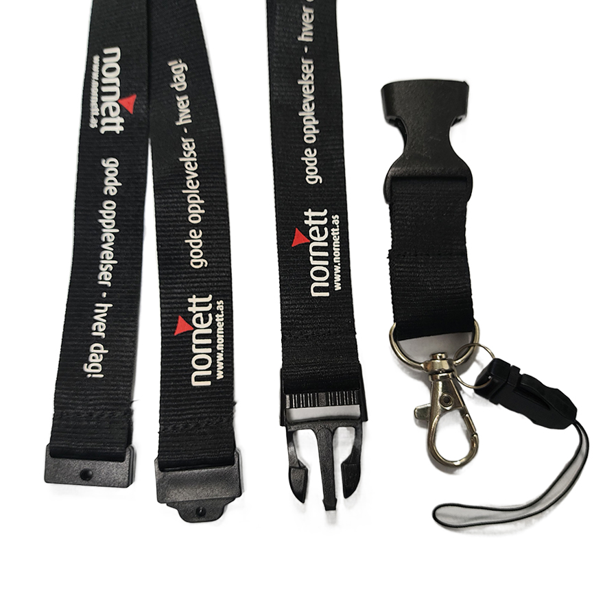 Silk Screen Custom Printed Lanyard Metal Hook Attachment 