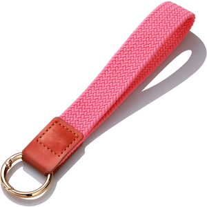  Solid Color Elastic Cord Braided Keychain 