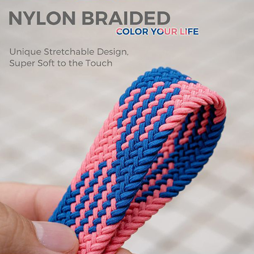  Elastic Cord Braided Keychain with custom logo 