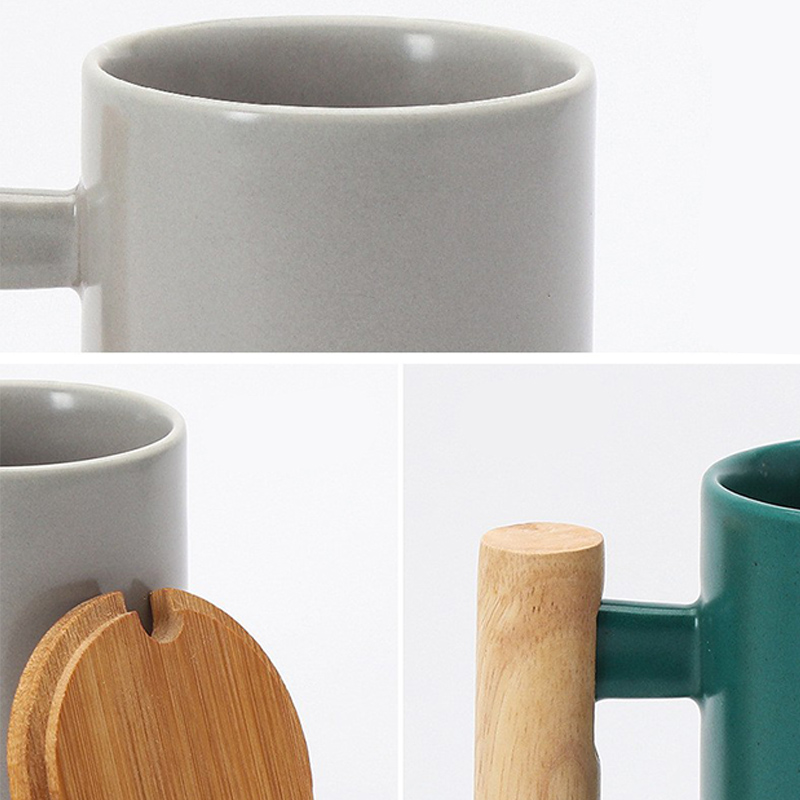  wooden handle Ceramic mug