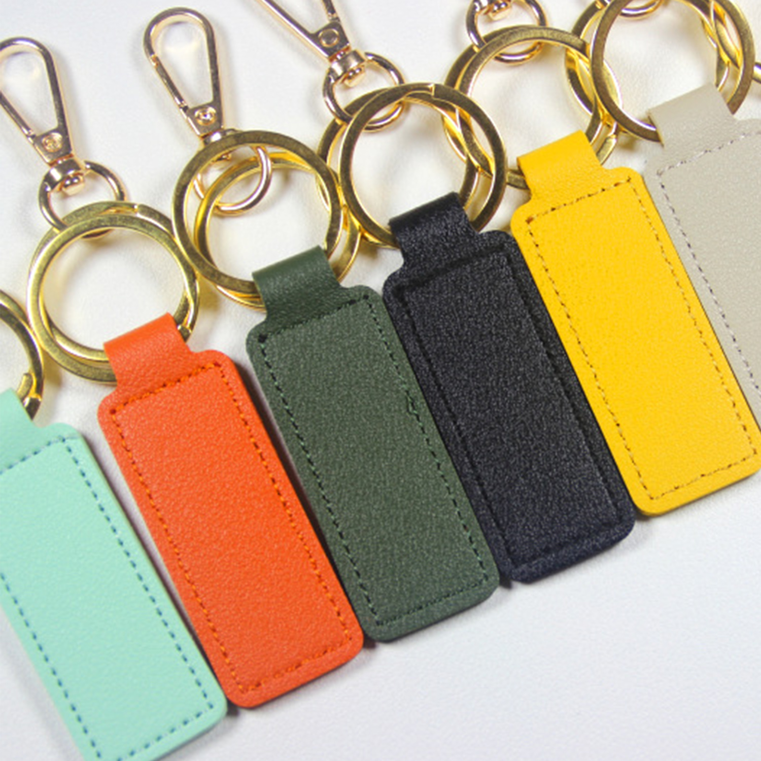 Small leather keychain