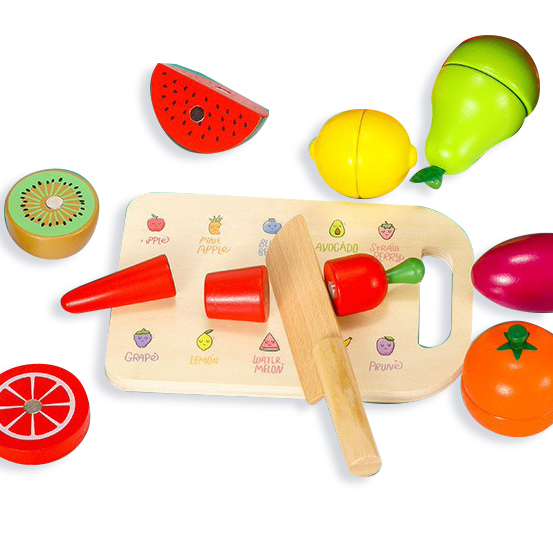 Kids Magnetic Wooden Fruits And Vegetables Cutting Toy 