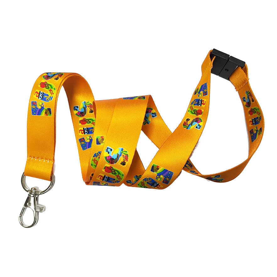 Eco Orange quick release printed lanyard 