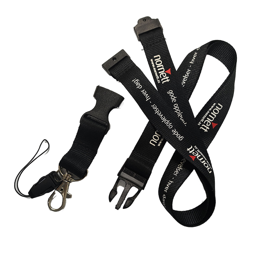 Silk Screen Custom Printed Lanyard Metal Hook Attachment 