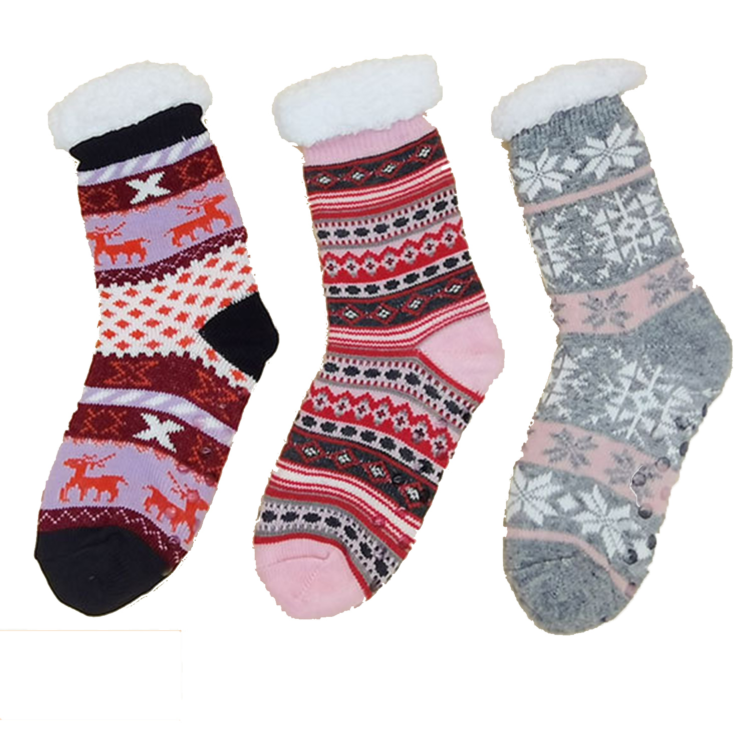 Plush non slip floor socks