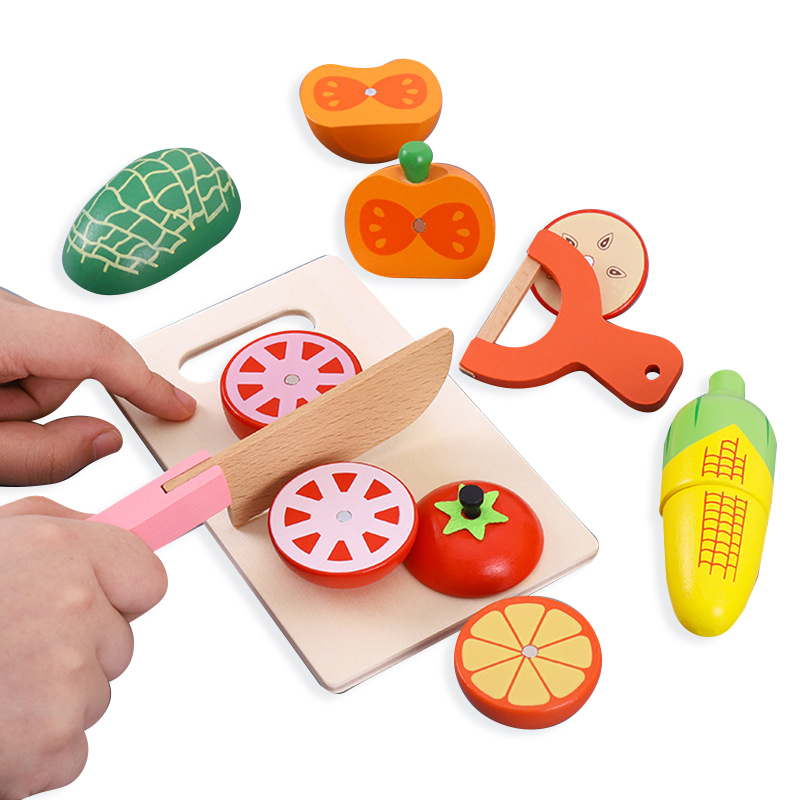 Kids Magnetic Wooden Fruits And Vegetables Cutting Toy 