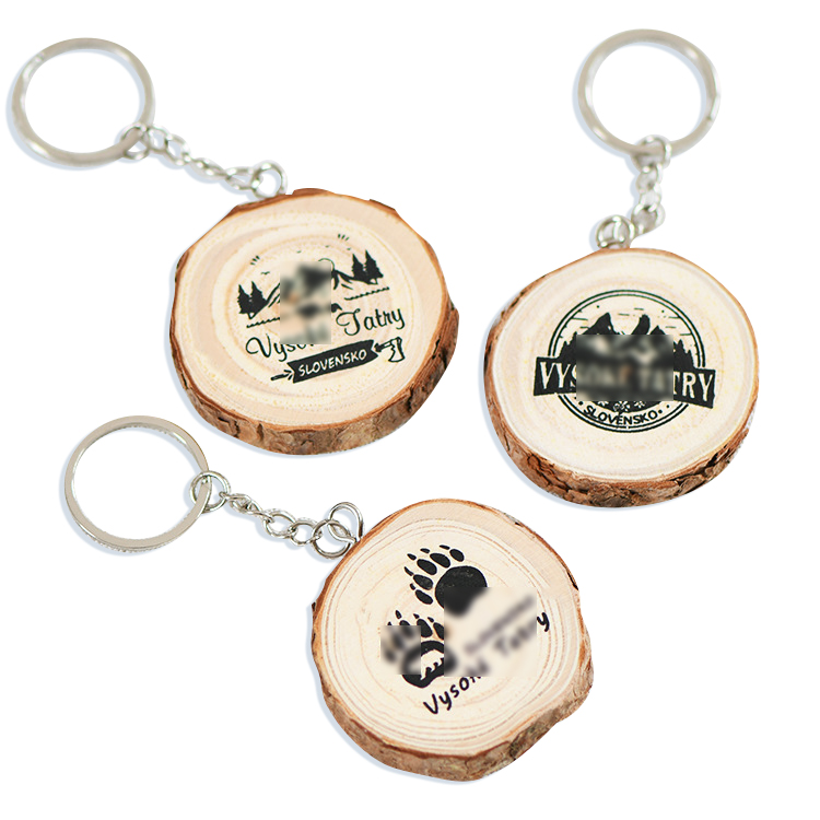 custom Natural Wooden Keyring 