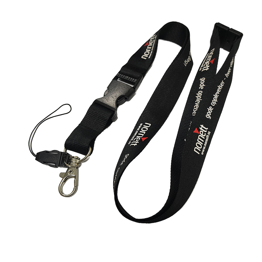 Silk Screen Custom Printed Lanyard Metal Hook Attachment 