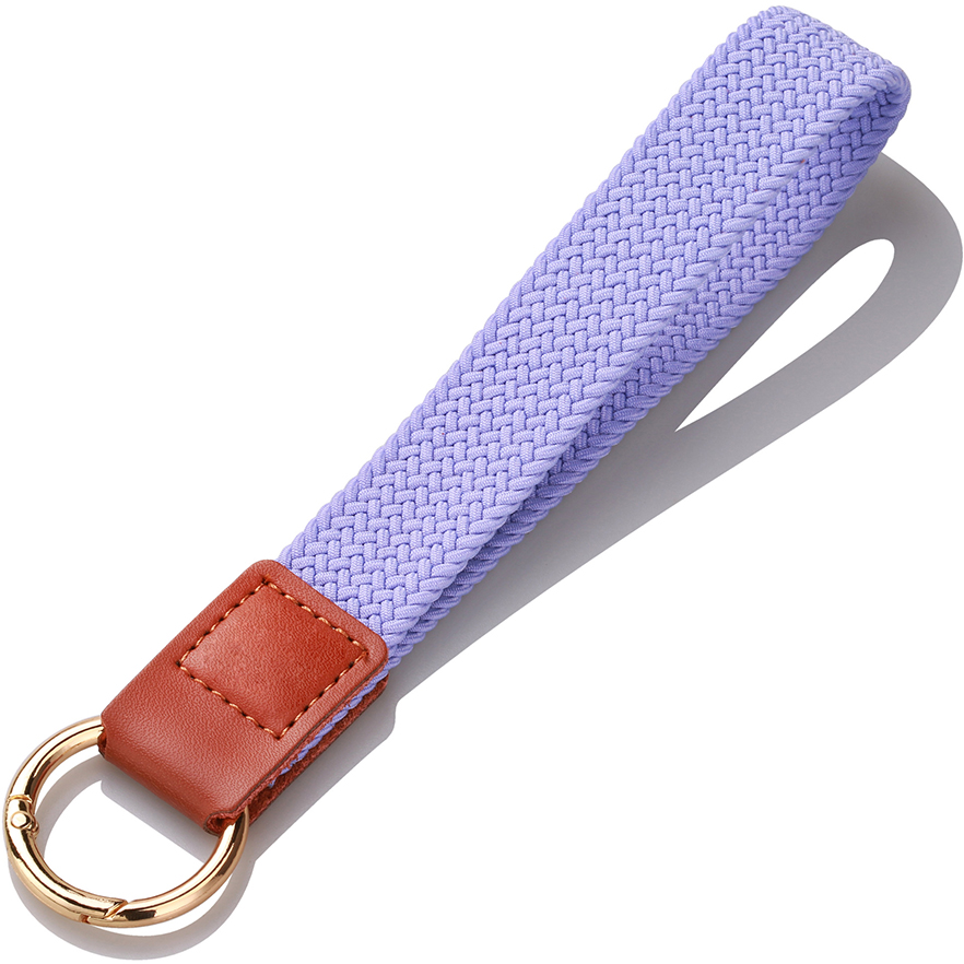  Solid Color Elastic Cord Braided Keychain 