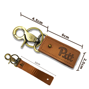 Customized high-grade leather keychain with lobster buckle 