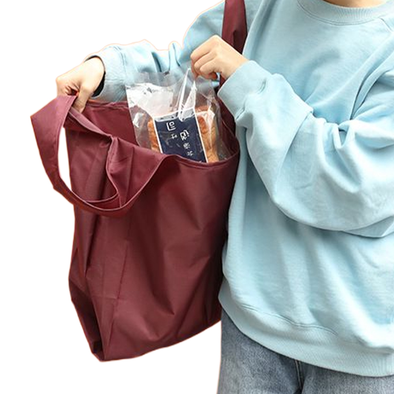 o-shaped handle foldable Reusable shopping bag