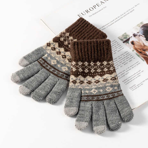 Winter Knitted patterned gloves