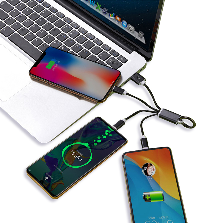 New Design 3-in-1 Mobile Phone Charging Cable with Custom Logo