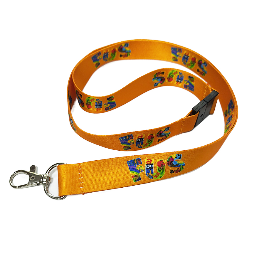 Eco Orange quick release printed lanyard 