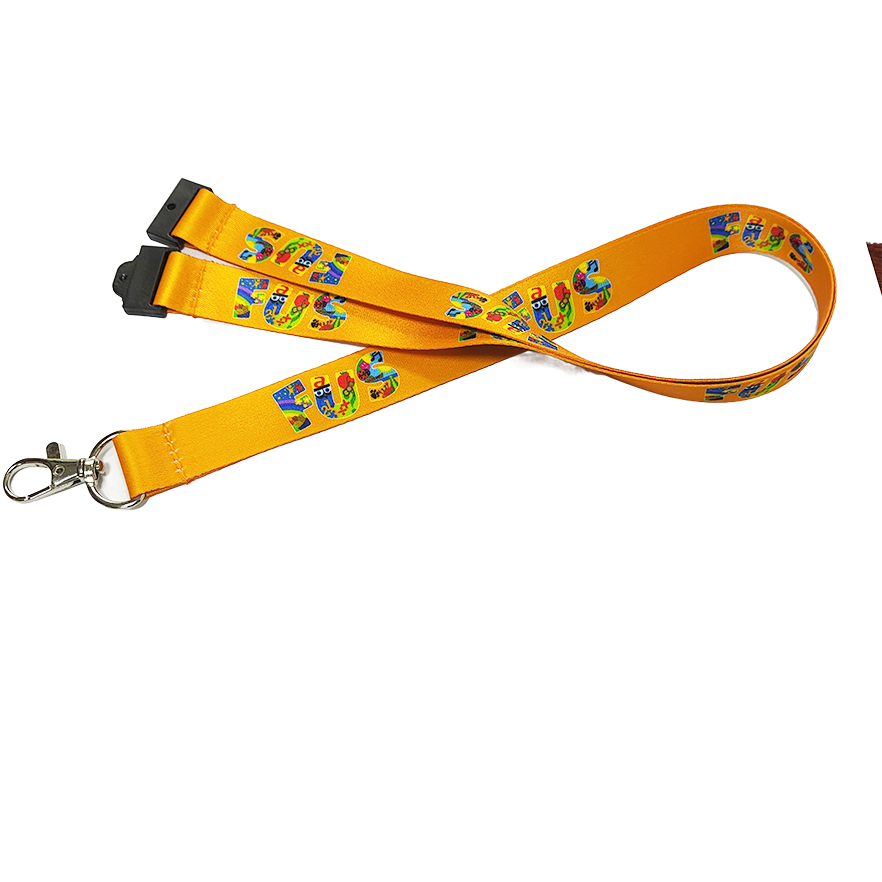 Eco Orange quick release printed lanyard 