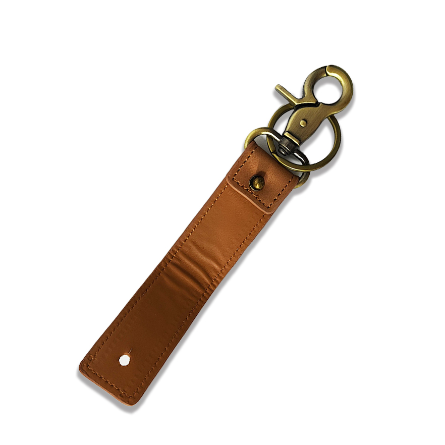 Customized high-grade leather keychain with lobster buckle 