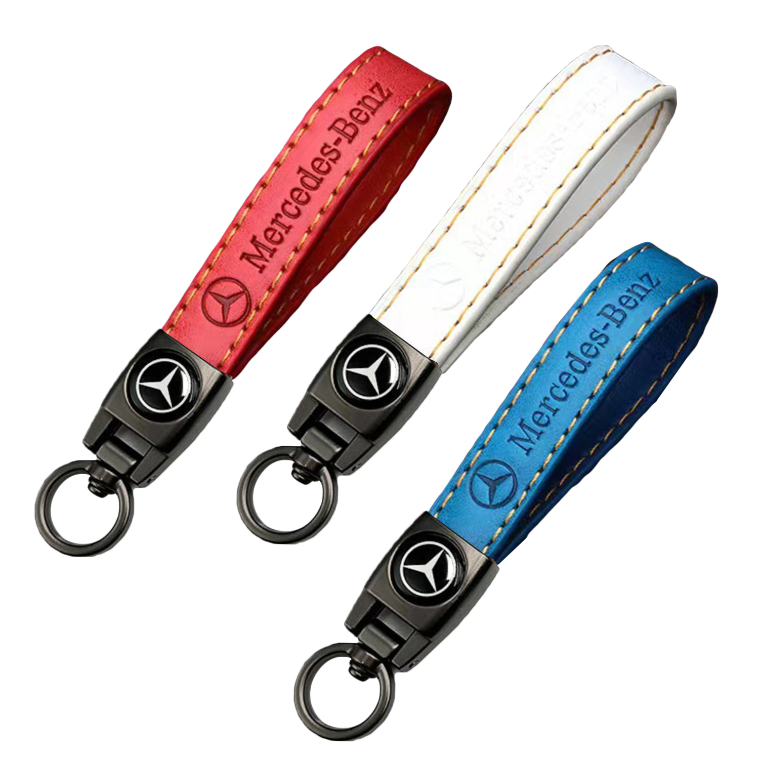 Custom Logo Slender leather car keychain