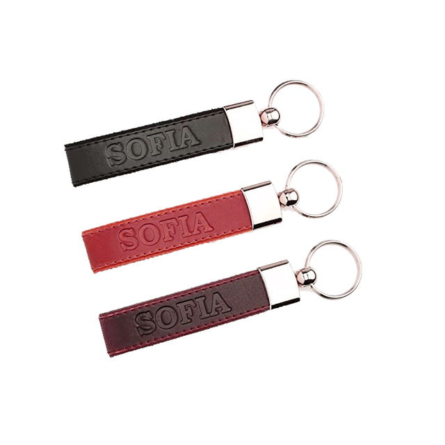 Leather Car Keychain with Custom car logo 