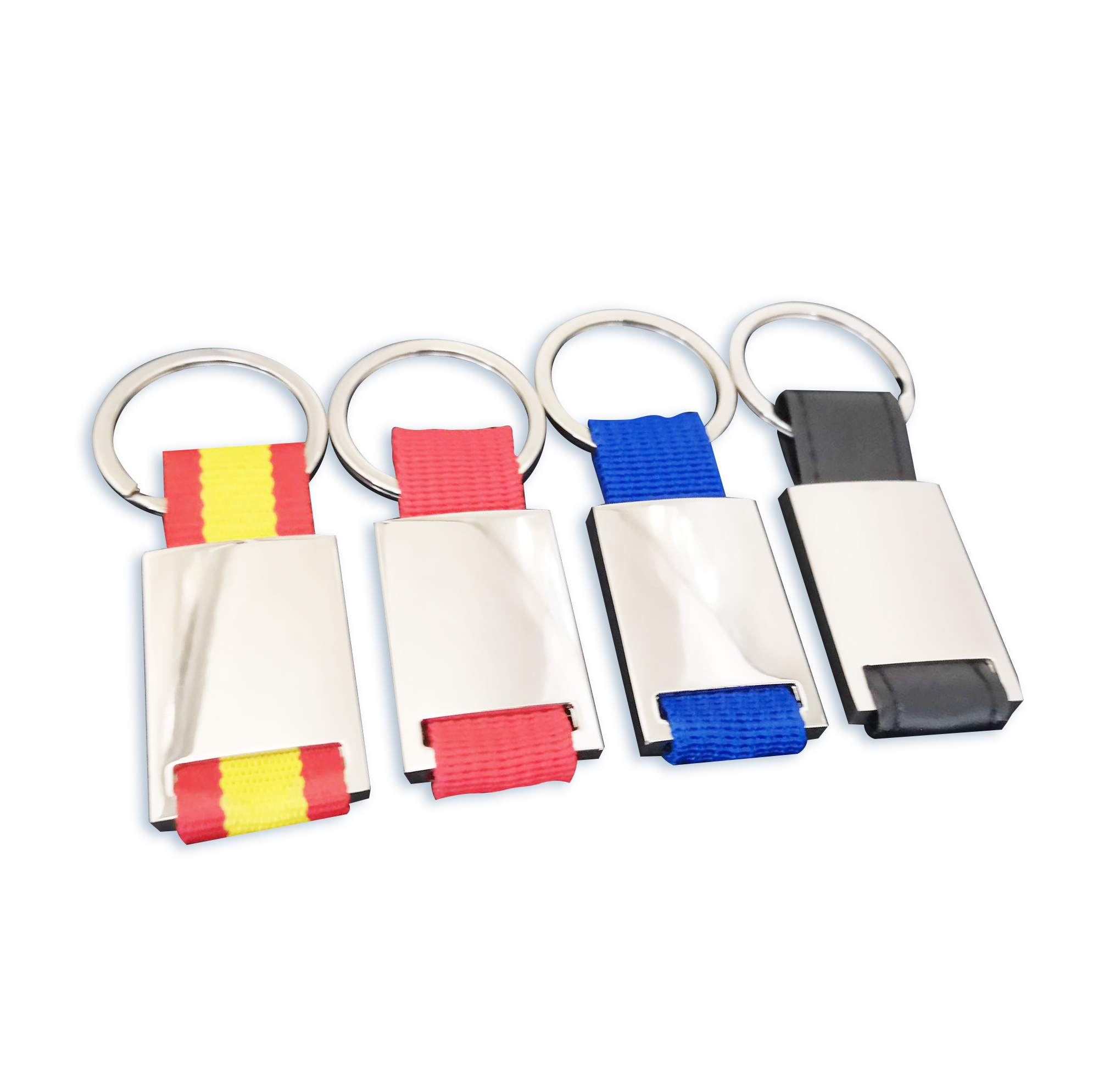 Promotional gift factory price cheap custom metal keychain with strap