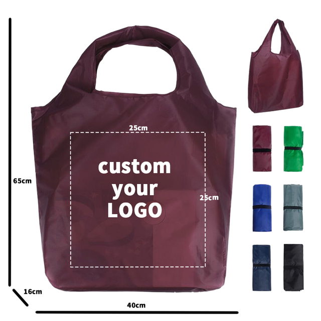 o-shaped handle foldable Reusable shopping bag