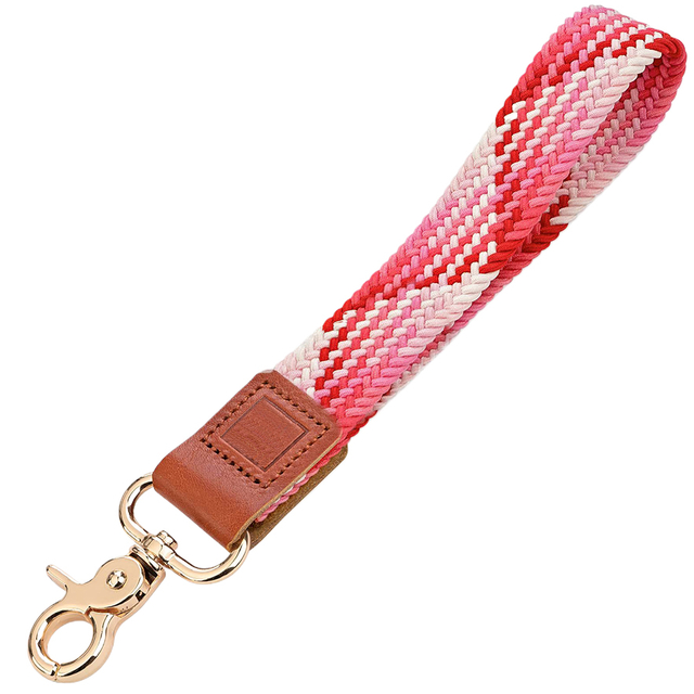  Elastic Cord Braided Keychain with Lobster Clasp