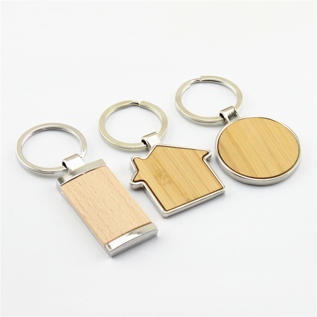 Custom bamboo keychain