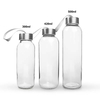 Custom 750ml Clear Custom Water Bottle Glass with Storage Cap and Rope Glass Bottle